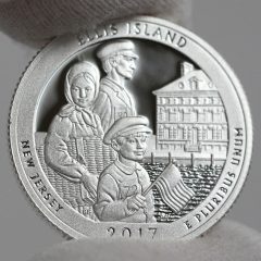 2017-S Silver Proof Ellis Island Quarter - Clad, Reverse