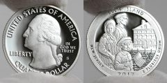 2017-S Silver Proof Ellis Island Quarter Obverse and Reverse, Clad