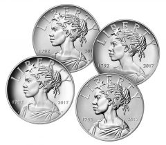 American Liberty Four Silver Medal Set - Medal Obversers