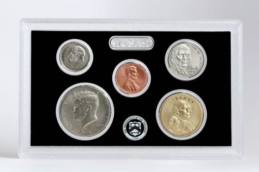 Obverses of 1c, 5c, 10c, 50c, 1$ of 2017-S Enhanced Uncirculated Coin Set