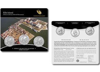 Ellis Island Quarters for New Jersey in Three-Coin Set 2017 Ellis Island Quarters Three-Coin Set
