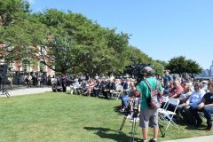 Crowd at Ellis Island quarter ceremony