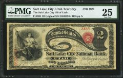 Fr. 389 $2 Original Salt Lake City, Territory of Utah