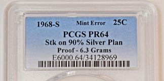 PCGS Certifies Rare Washington 25c Errors, Including Two-Tailed Quarter 1968-S Proof Quarter