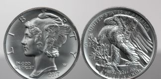 US Mint 2018 Summer Products Include Palladium Eagle, Reverse Proofs and Silver Medals 2017 $25 American Palladium Eagle Bullion Coins - Obverse and Reverse