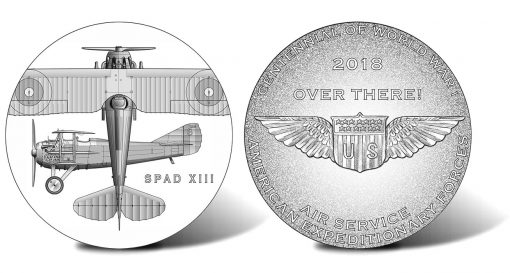 2018 World War I Centennial Air Service Silver Medal Designs