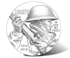 2018 World War I Centennial Silver Dollar (Obverse)