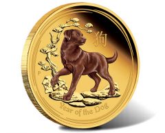 2018 Year of the Dog 1oz Gold Proof Coloured Coin