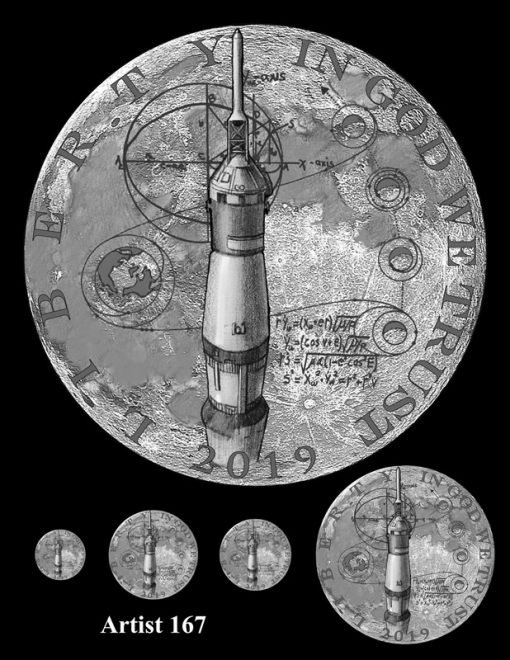 Artist 167 - Obverse Apollo 11 Commemorative Coin Design