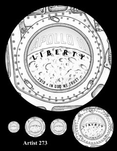 Artist 273 - Obverse Apollo 11 Commemorative Coin Design