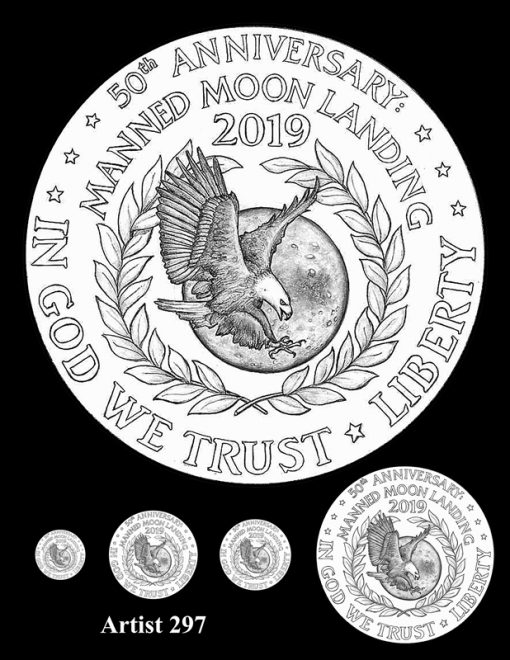 Artist 297 - Obverse Apollo 11 Commemorative Coin Design