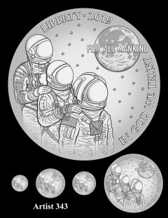 Artist 343 - Obverse Apollo 11 Commemorative Coin Design