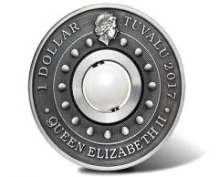Dragon and Pearl 2017 1oz Silver Antiqued Coin – Obverse