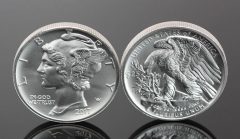 Top View of 2017 $25 American Palladium Eagle Bullion Coins – Obverse and Reverse