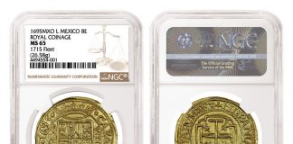 NGC Grades Rare 1695 Royal 8 Escudos 1695 Royal 8 Escudos