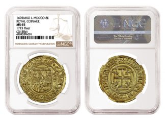 NGC Grades Rare 1695 Royal 8 Escudos 1695 Royal 8 Escudos
