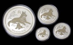 Australian 2018 Year of the Dog Silver Bullion Coins - 10oz, 2oz, 1/2oz, and 1oz