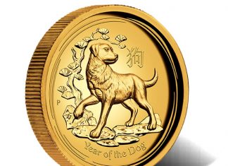Perth Mint of Australia 2018 Collector Coins for December Australian Lunar Series II Year of the Dog 2018 1oz Gold Proof High Relief Coin