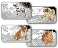 Lunar Calendar Coin Series 2018 Year of the Dog 1oz Silver Proof Four-Coin Set