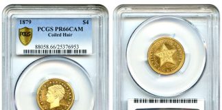 David Lawrence Sells 1879 $4 Stella For $1 Million 1879 Coiled Hair $4 Gold Stella