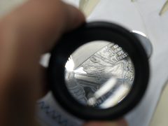 2018 World War I Centennial Silver Dollar Under Magnification