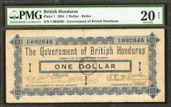 BRITISH HONDURAS. Government of British Honduras. 1 Dollar, 1894 Issue