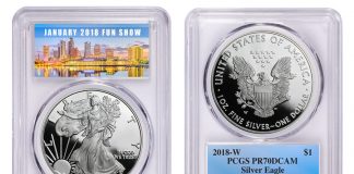 PCGS Reveals FUN Show Label for 2018-W Proof Silver Eagle FUN Show PCGS Label
