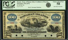 Hawaii Kingdom of Hawaii $100 ND (1879) Pick 4b Remainder