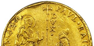 Stack’s Bowers to Offer Venetian 40 Zecchini at January 2018 NYINC Venetian 40 Zecchini - obverse