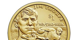 2018 Native American $1 Coins in Rolls, Bags and Boxes 2018 Native American $1 Coin - Jim Thorpe Reverse