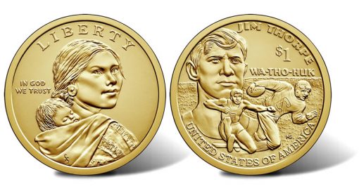 2018 Native American $1 Coin - Sacagawea Obverse and Jim Thorpe Reverse