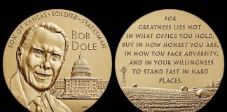 Bob Dole Awarded Congressional Gold Medal Bob Dole Bronze Medal - obverse and reverse