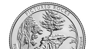 2018 Pictured Rocks National Lakeshore Quarters for Michigan Released Pictured Rocks National Lakeshore Quarter - reverse