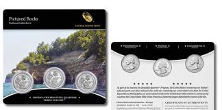 Pictured Rocks Quarters for Michigan in Three-Coin Set 2018 Pictured Rocks National Lakeshore Quarter Three-Coin Set
