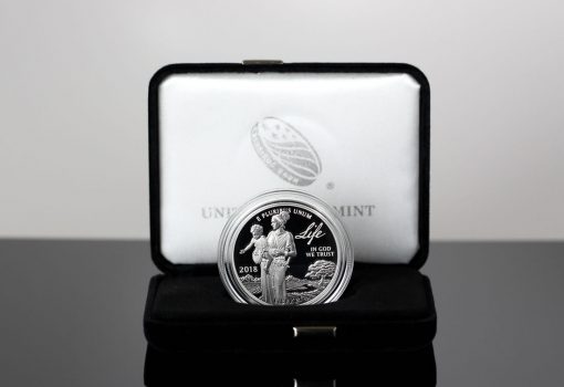 Photo of 2018-W Proof American Platinum Eagle Standing in Presentation Case