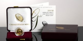 U.S. Mint to Offer Up to 30% Off in Customer Appreciation Sale Starting Sept. 19 Photo of a 2018 $10 American Liberty 1-10 oz Gold Proof Coin, Case and Cert