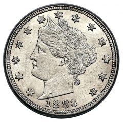 1883 No Cents Liberty nickel - obverse