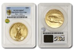 1907 High Relief Wire Edge Saint-Gaudens Double Eagle