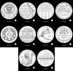 $5 Gold American Legion Reverse Design Candidates