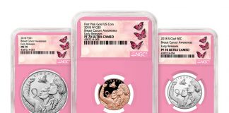 NGC Special Labels for Breast Cancer Awareness Commemorative Coins BreastCancerAwarenessLabels3CoinImagePink