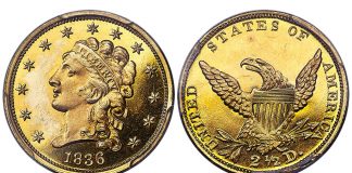 Classic Rarities Highlight Heritage’s April 2018 CSNS Auctions 1836 Classic Head Quarter Eagle