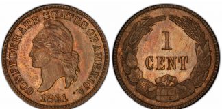 Rare CSA Coins Exhibit at August 2018 ANA World’s Fair of Money in Philadelphia CSA 1861 cent
