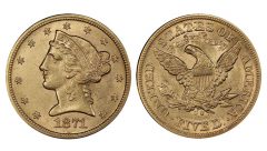 Lot 710 $5 1871-CC PCGS AU58 CAC From the Oak Crest Collection
