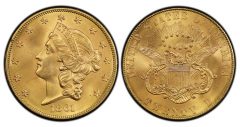 1861-P Paquet Reverse Double Eagle PCGS MS-67