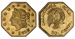 1853 50c BG302 Peacock PCGS MS64