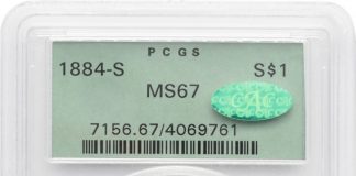 PCGS-Certified Morgans Score Record Prices in Sotheby’s New York Auction 1884-S Morgan PCGS MS67