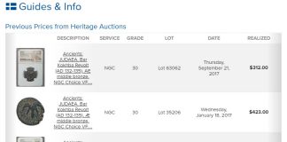 Heritage Auctions Shows Comparable Sales for Ancient Coins Heritage Ancient Coins Comparables Grid