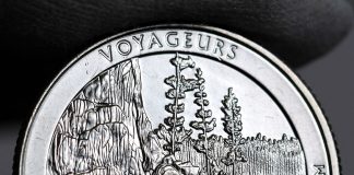US Mint Coin Production Tops 1.4 Billion in July; Voyageurs Quarter Mintages Published Photo of 2018-D Uncirculated Voyageurs National Park Quarter - Reverse