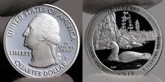 Photo of Silver 2018-S Proof Voyageurs National Park Quarter – Obverse and Reverse