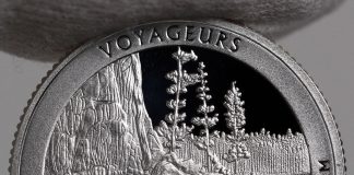 Gold Ends Week Near 2018 Low; Voyageurs 5 oz Bullion Coin Debuts Photo of Silver 2018-S Proof Voyageurs National Park Quarter - Reverse,a